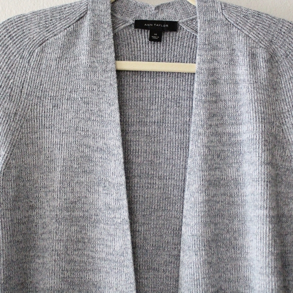 Ann Taylor Marled Long Line Open Cardigan Duster - Picture 2 of 5